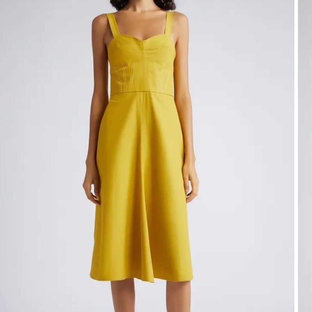 Victoria Beckham Cotton Stretch Poplin Corset Sundress-TT16